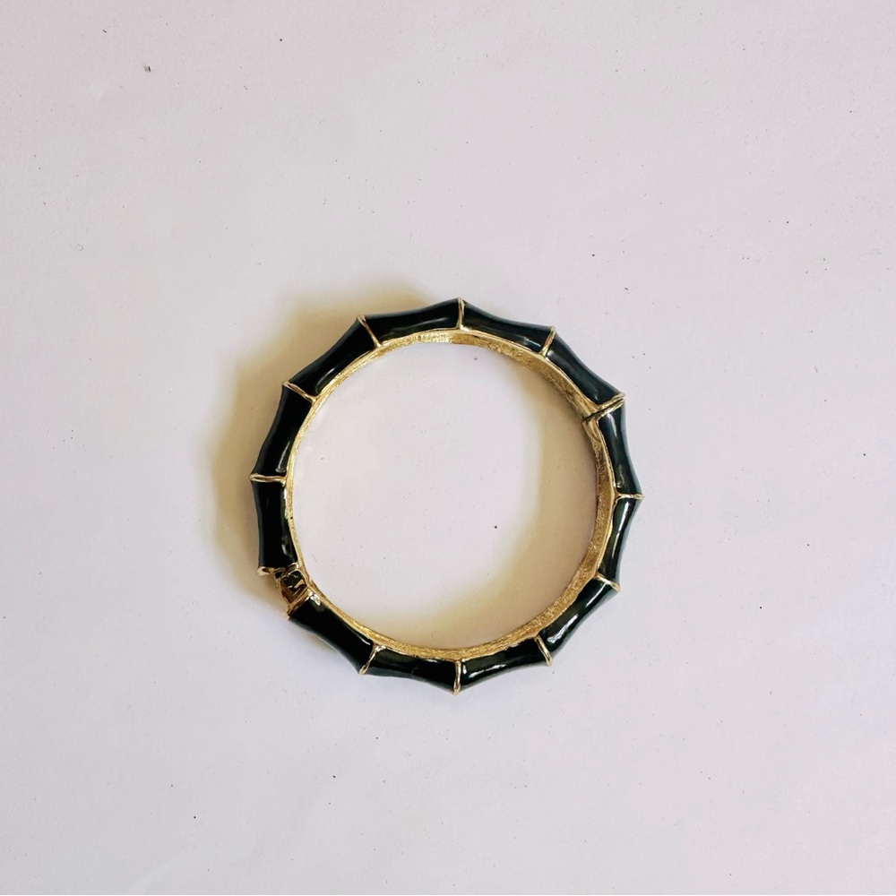 Black and gold bangle bracelet